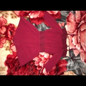 Gorgeous off-the-shoulder Burgundy Romper